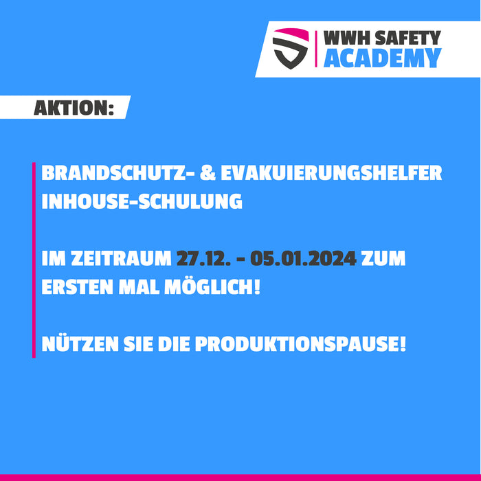 AKTION: Brandschutzhelfer Inhouse-Schulung in der Produktionspause