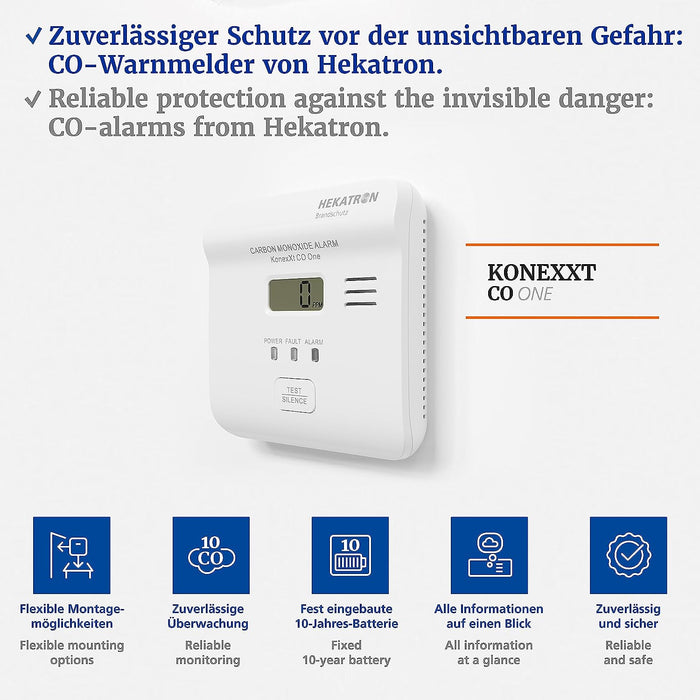 HEKATRON Kohlenmonoxidwarnmelder KonexXt CO One